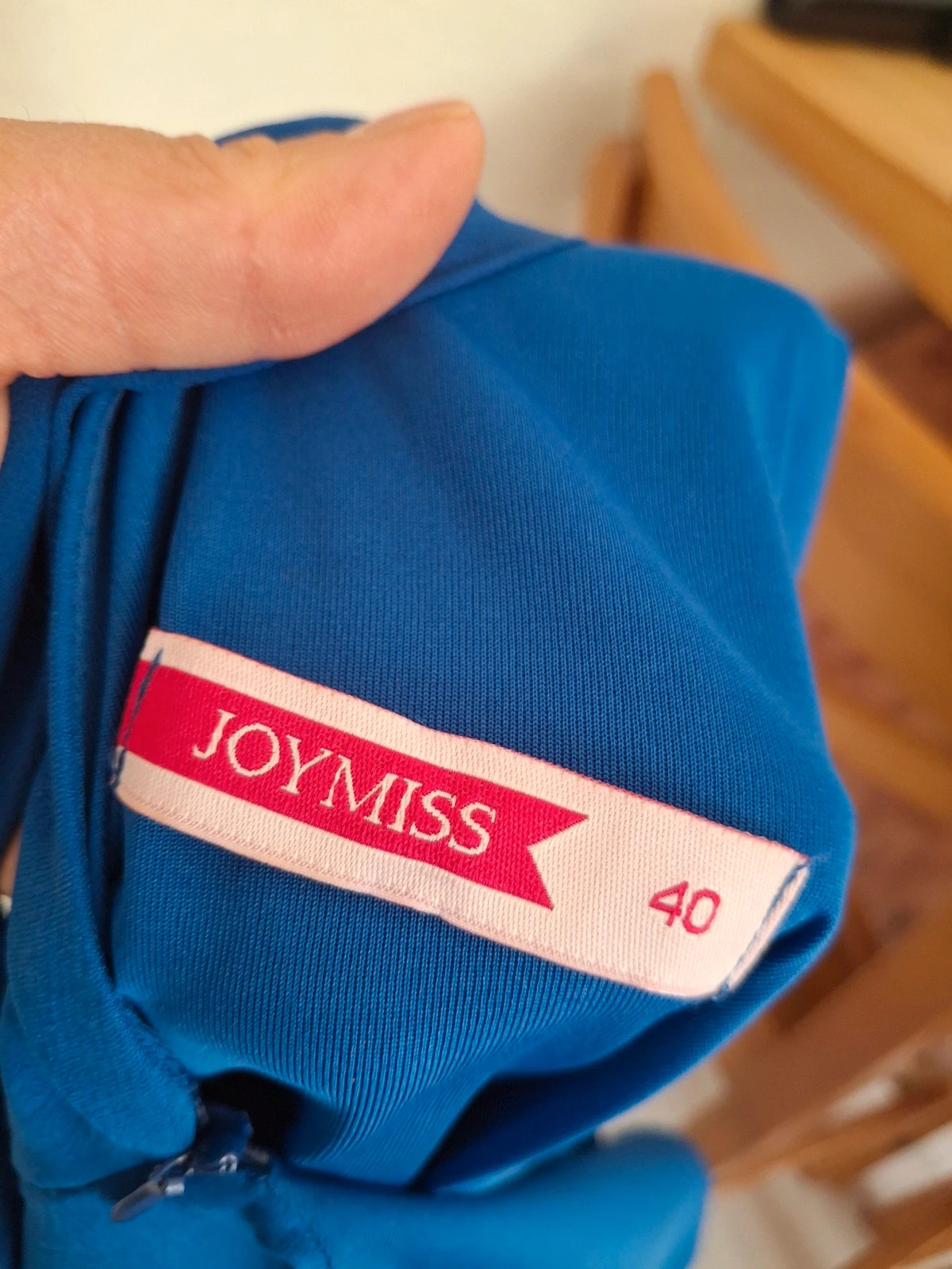 Robe élégante bi matière bleu – joymiss – taille L / 40 / 12 4