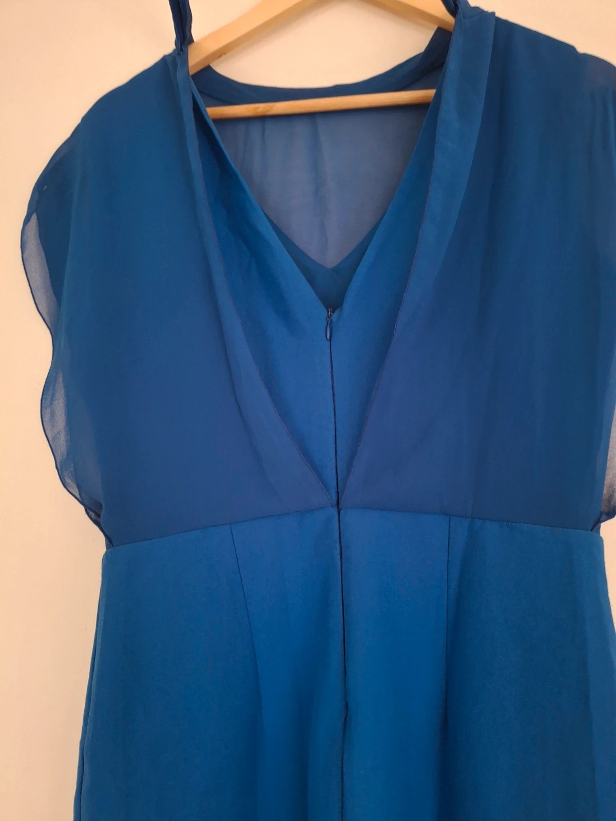 Robe élégante bi matière bleu – joymiss – taille L / 40 / 12 2