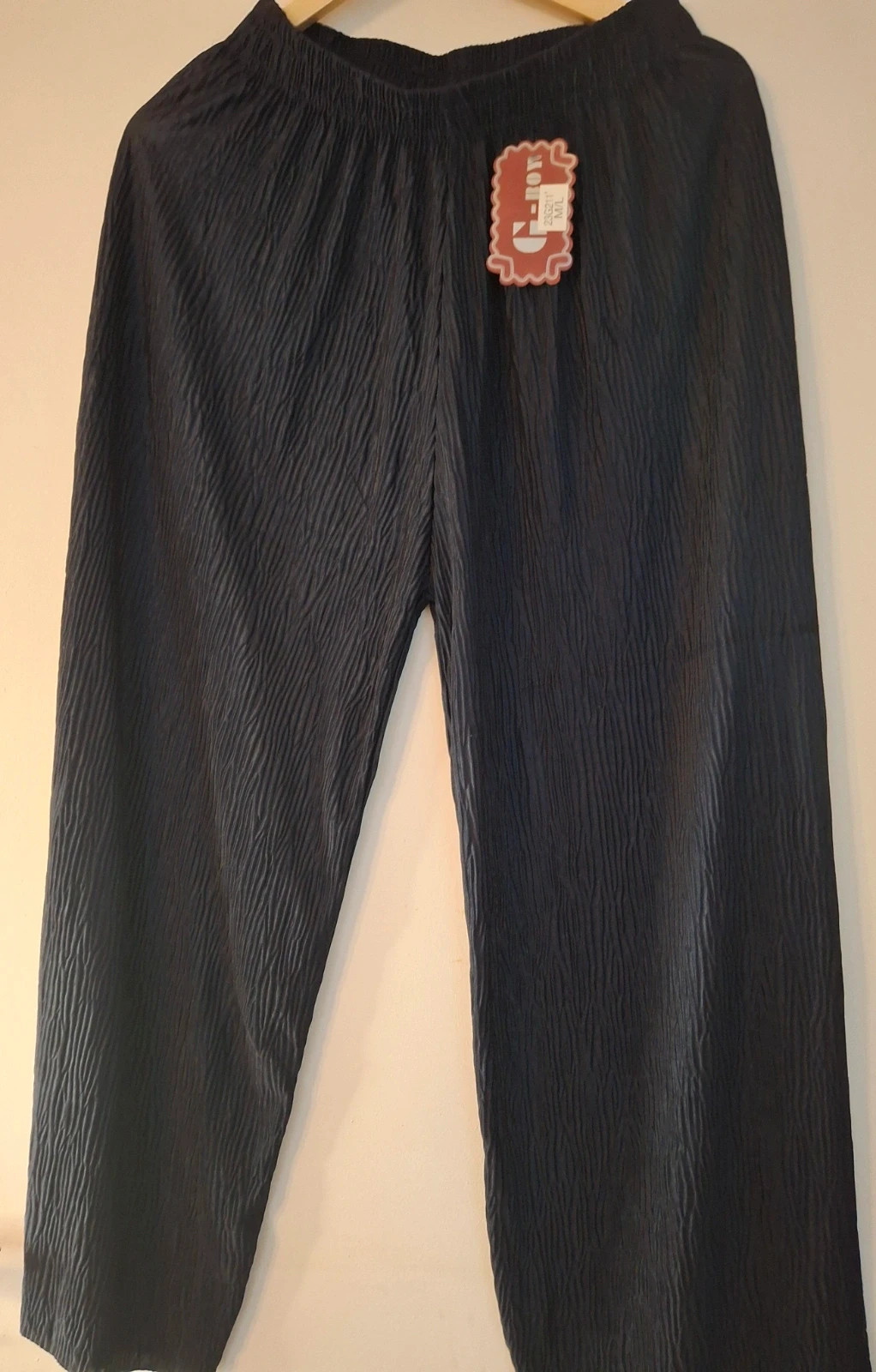Pantalon palazzo plissé Bleu Marine – Bleu Marine – taille L / 40 / 12