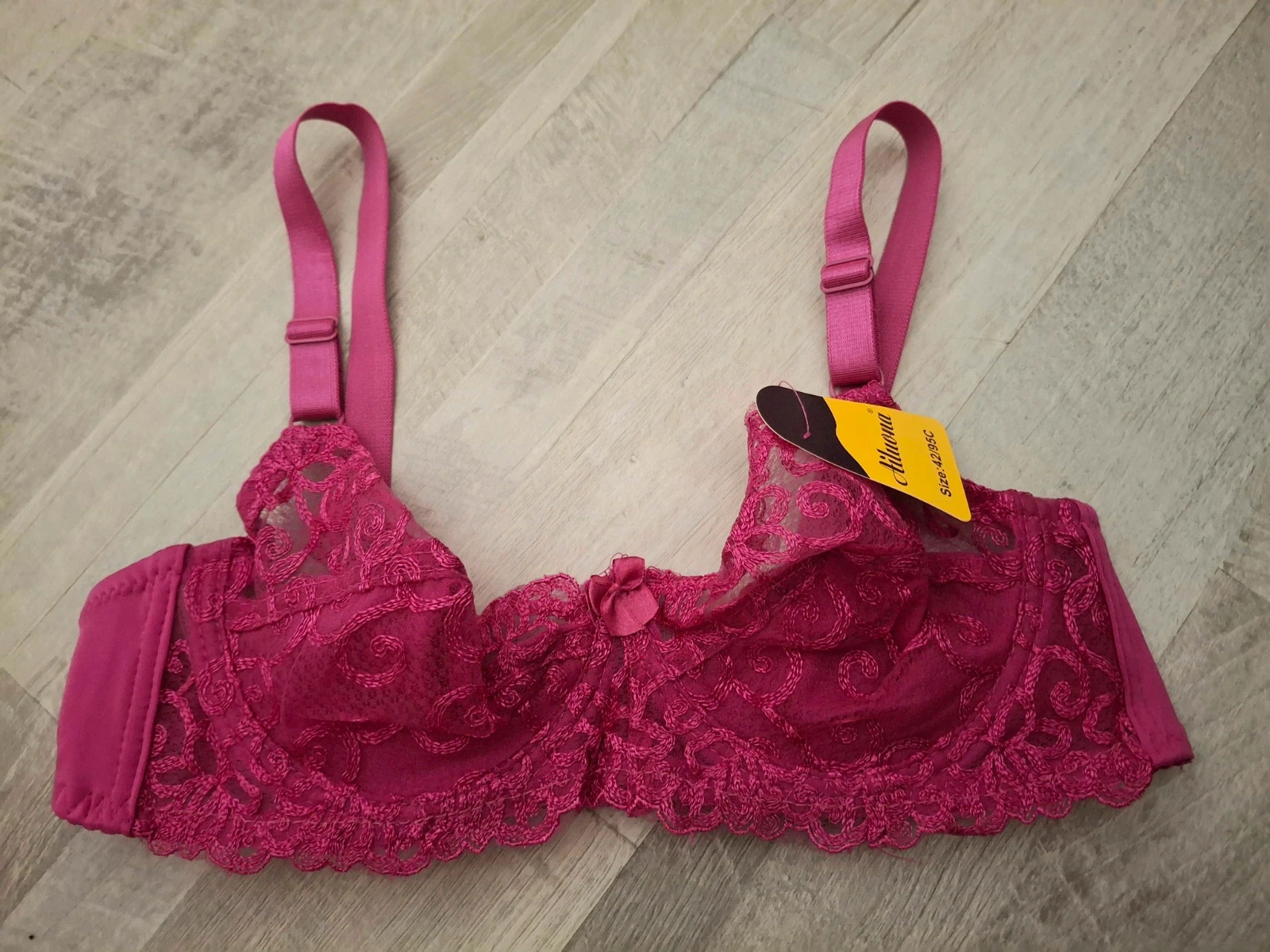 Ensemble 2pces dentelle – Rose – taille XL / 42 / 14 3