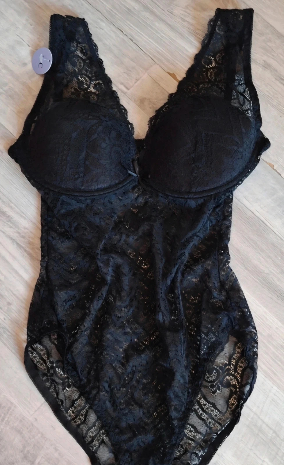 Body noir en dentelle