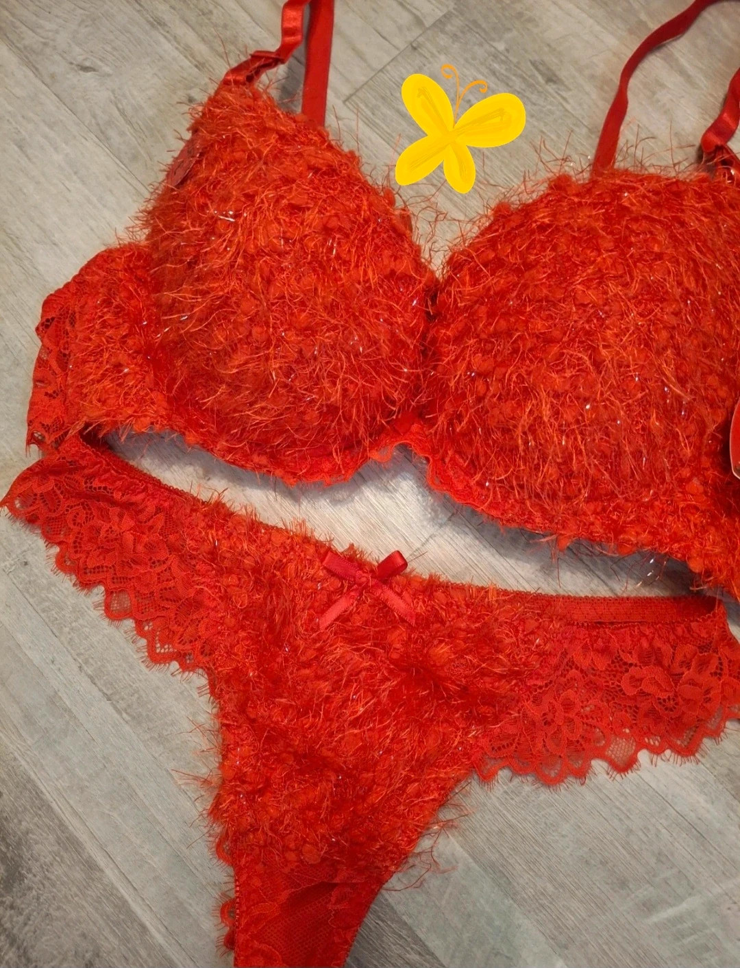 Ensemble lingerie dentelle couleur Rouge – Rouge – taille L / 40 / 12 2