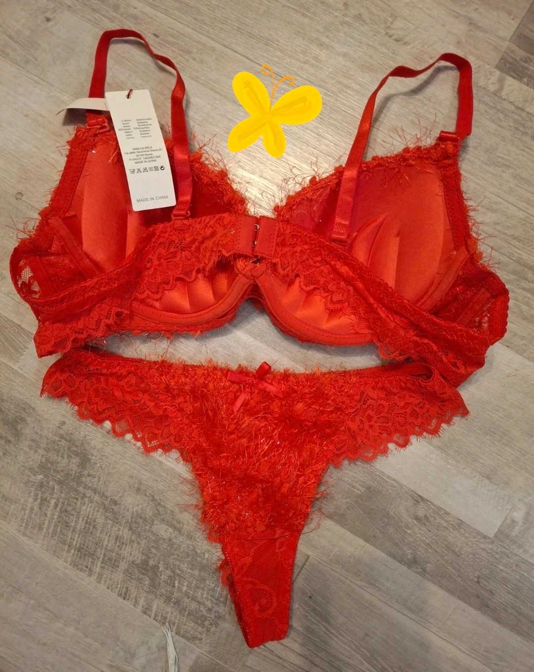 Ensemble lingerie dentelle couleur Rouge – Rouge – taille L / 40 / 12 5