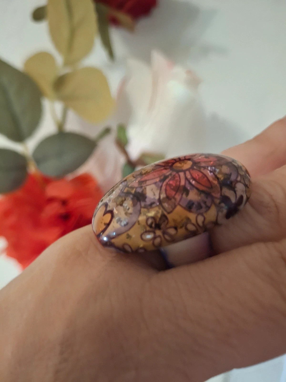 Grosse Bague en resine – Magnifique – taille 15,7 mm 4