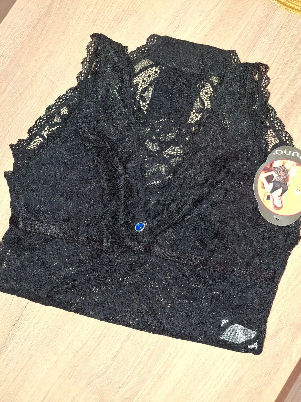 Body noire dentelle bretelles large 3