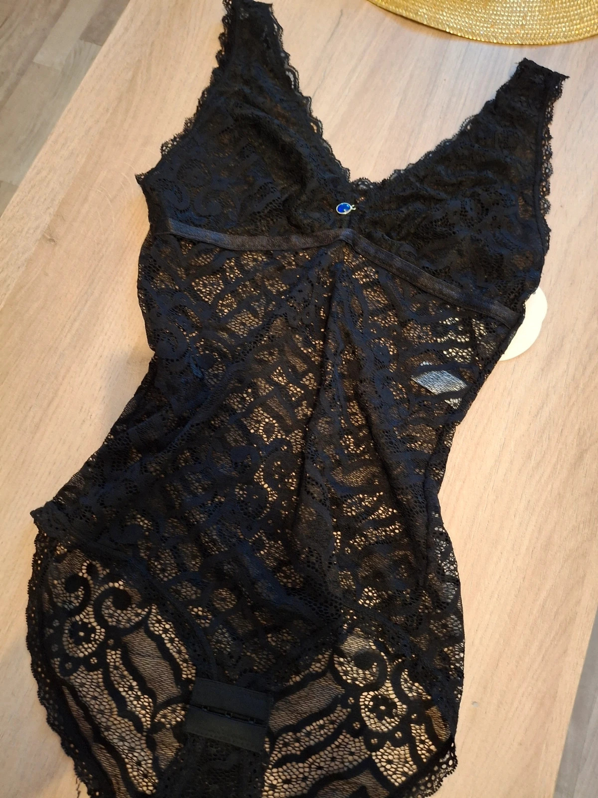 Body noire dentelle bretelles large 2