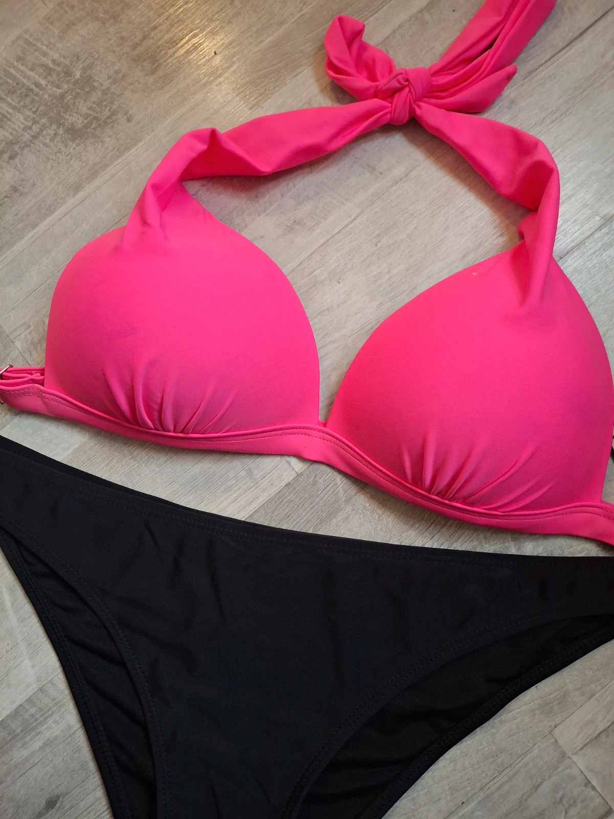 Maillot 2pces rose et noir – Rose – taille L / 40 / 12 2