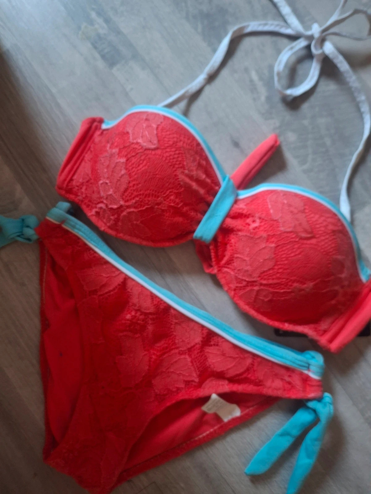 Maillot 2pces en dentelle style bandeau – Fantaisie – taille M / 38 / 10 2