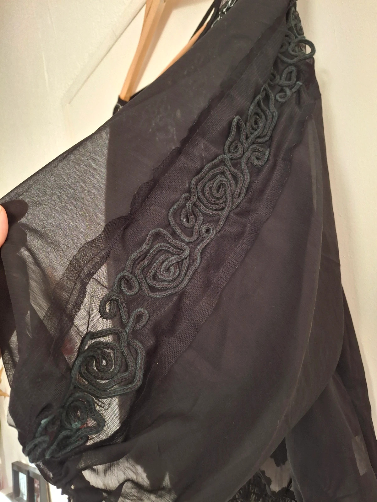 Chemisier noir voile et dentelle – Noir – taille Taille unique 3