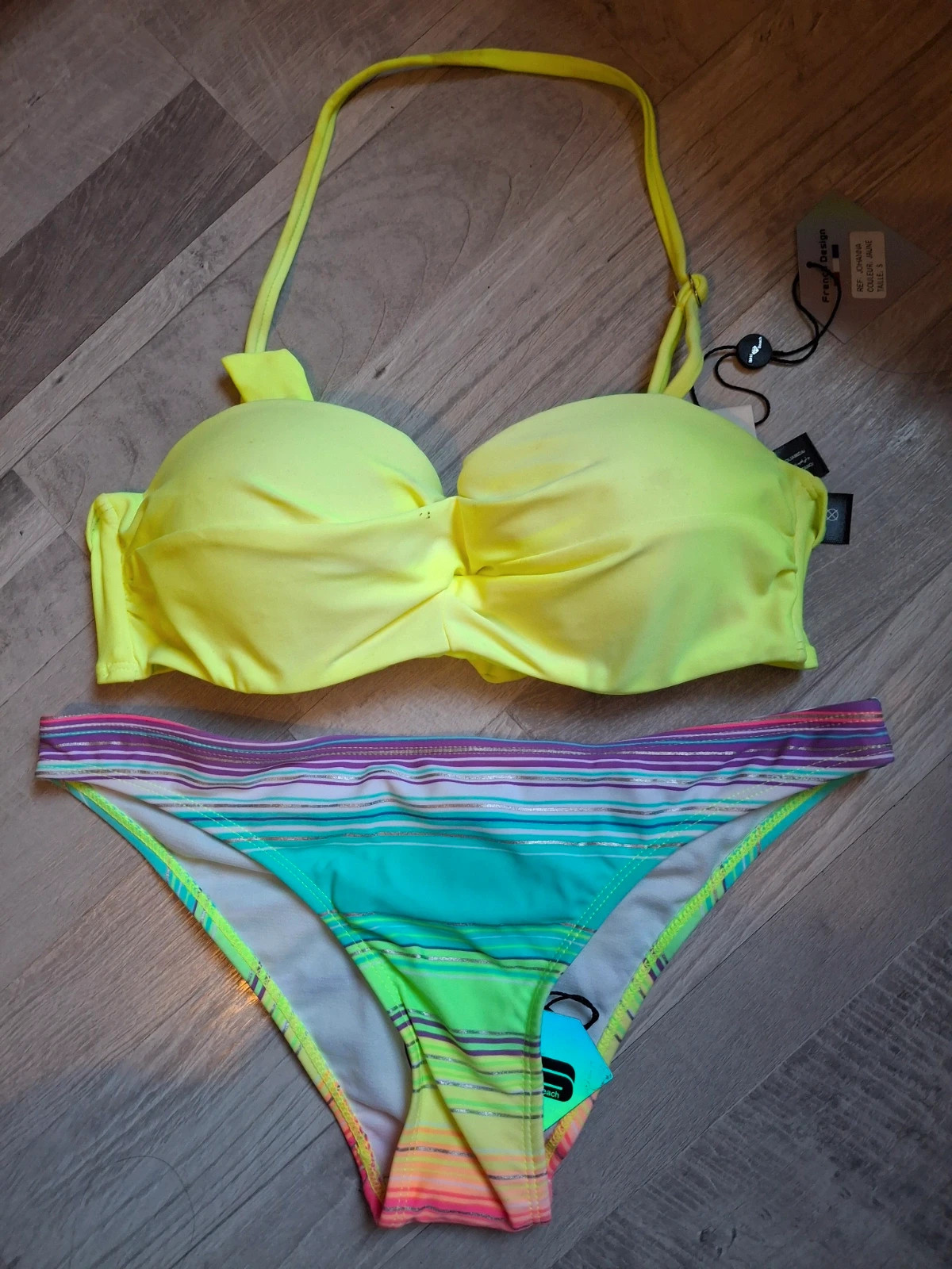 Maillot 2pces fluo – Nikki Beach – taille S / 36 / 8