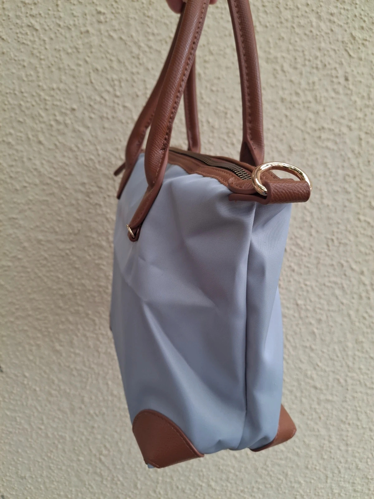 Sac bandoulière tissu imperméable gris clair – Local 2