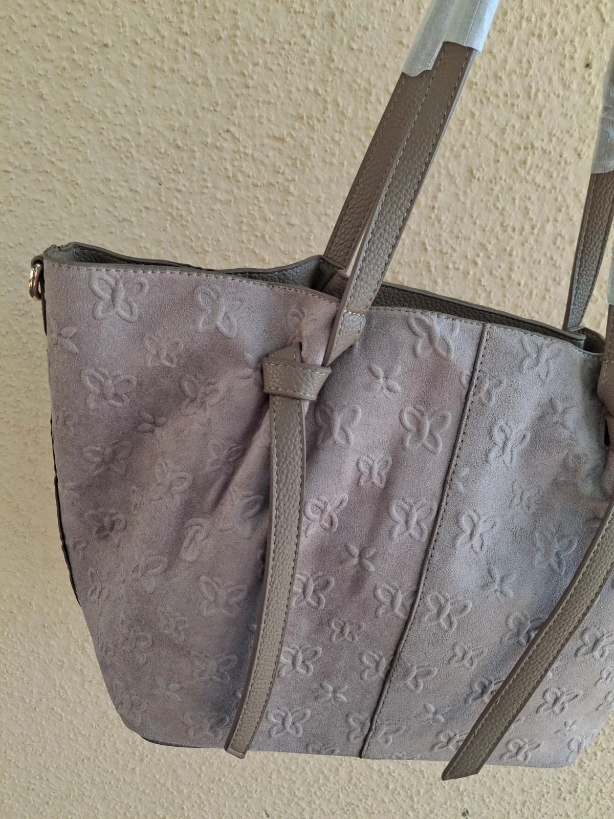Grand sac style suédine gris clair inspi tendance – boutique indépendante 2