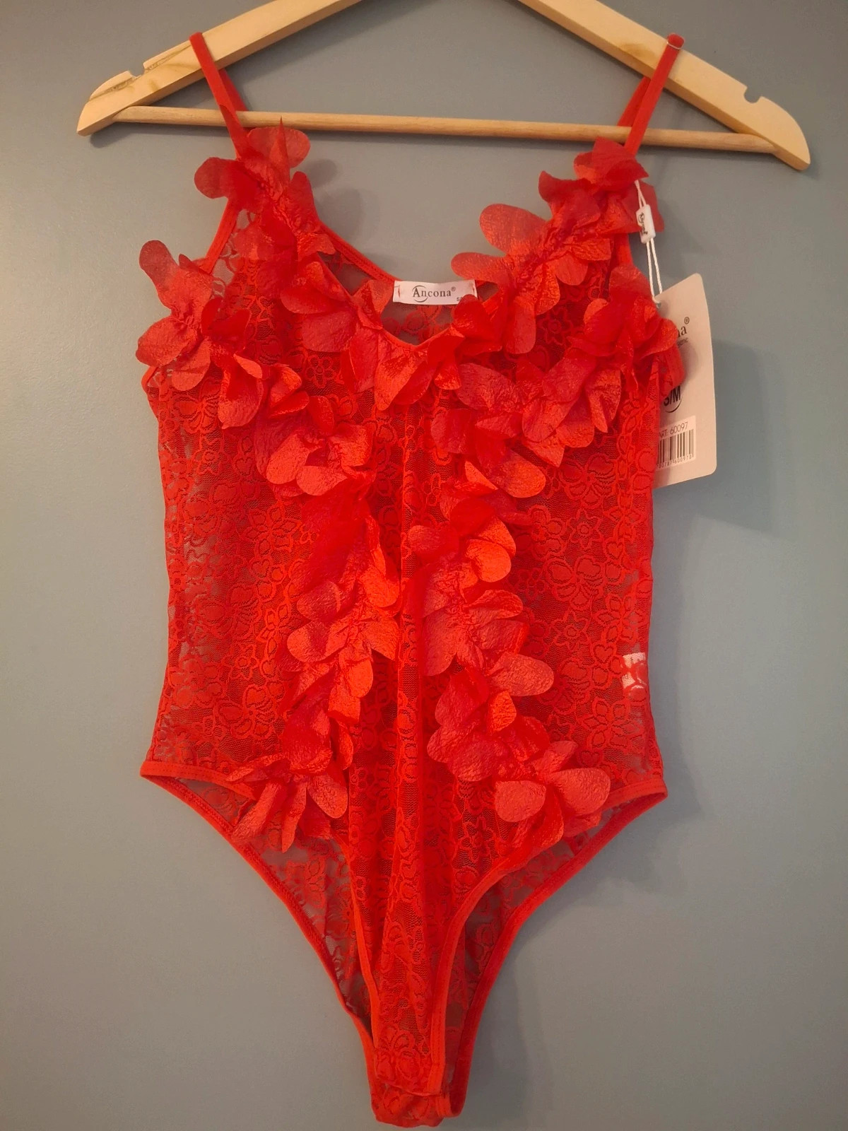 Body frou frou fleurs et dentelle Rouge
