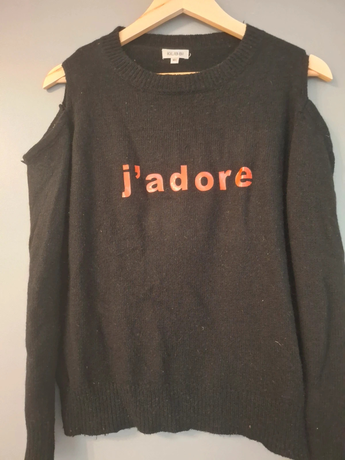 Pull leger en maille Amour avec épaules dénudées – Kilibbi – taille L / 40 / 12 2