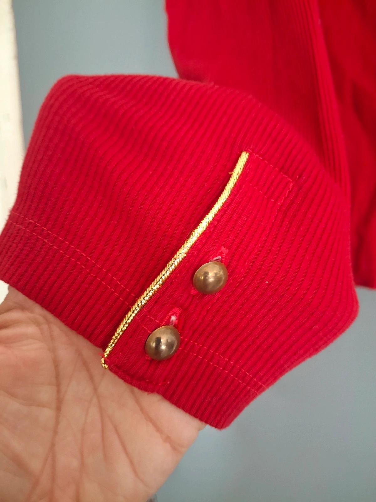Pull en coton effet côtelé col montant Rouge – CL Essentials – taille L / 40 / 12 2