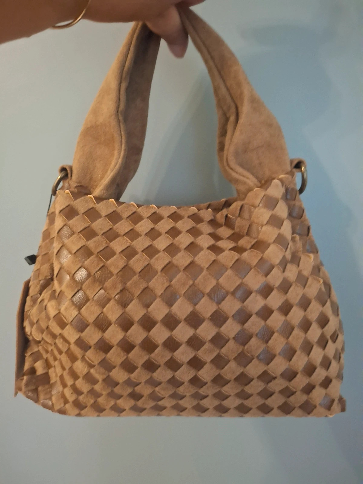 Sac a main façon cuir tressé Marron kamel – My bag 2