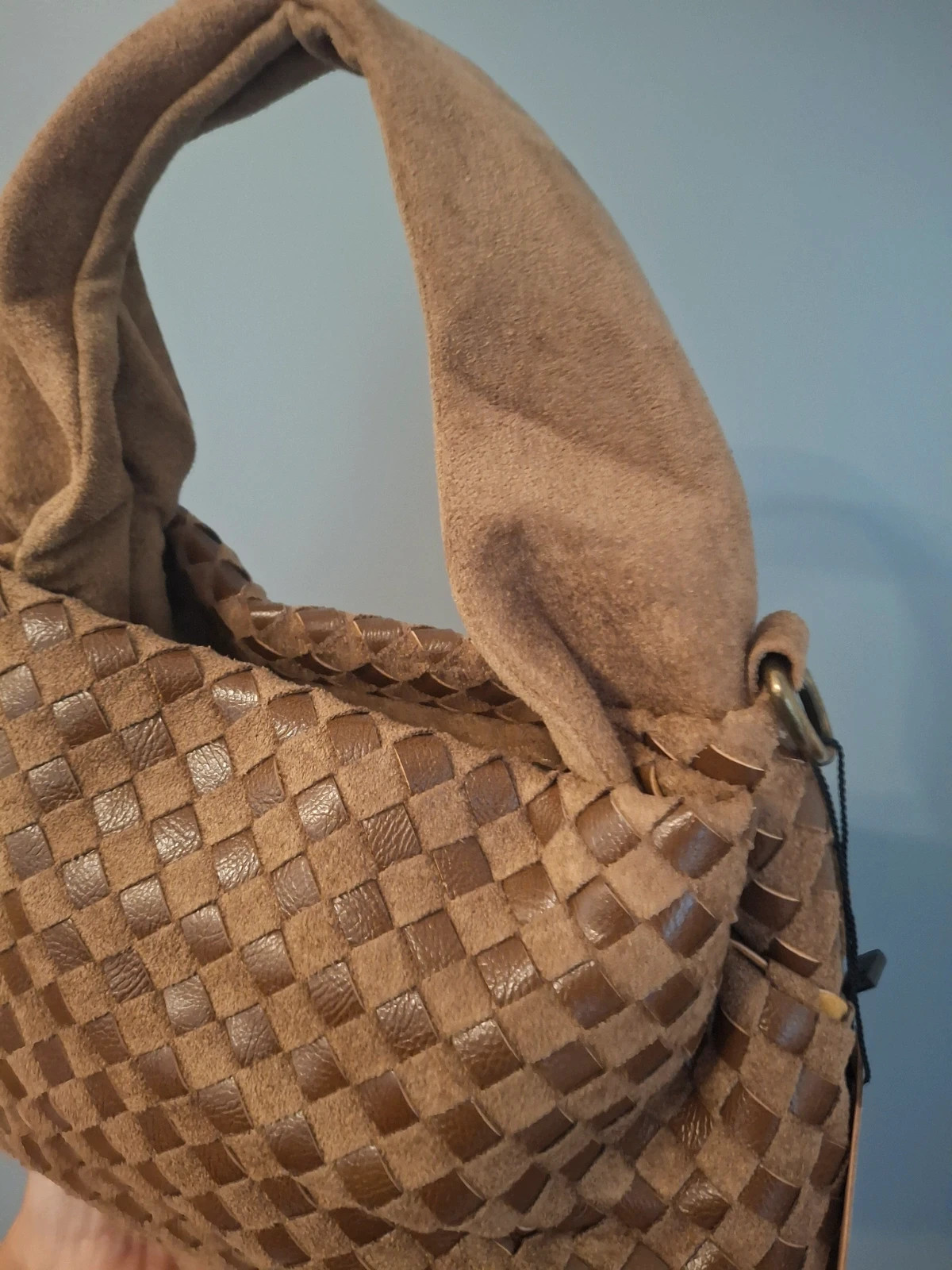 Sac a main façon cuir tressé Marron kamel – My bag 5