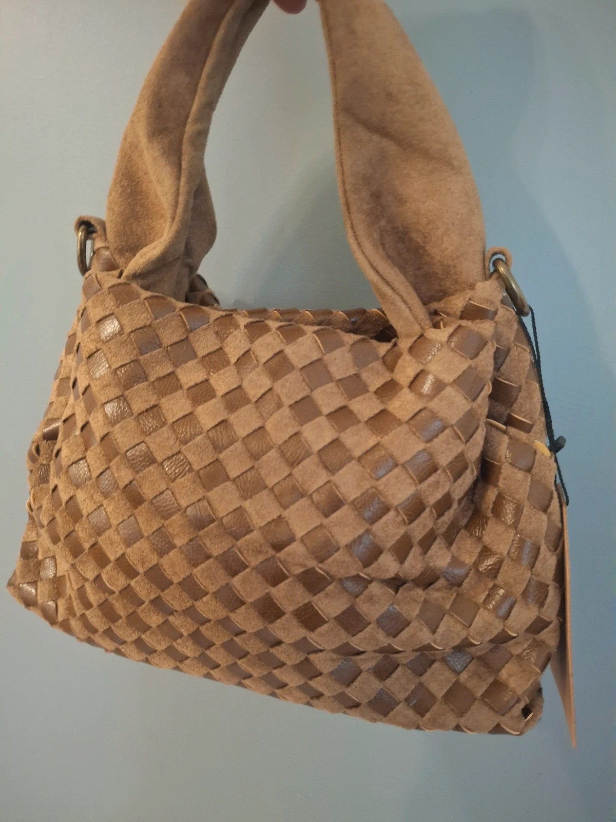 Sac a main façon cuir tressé Marron kamel – My bag 3