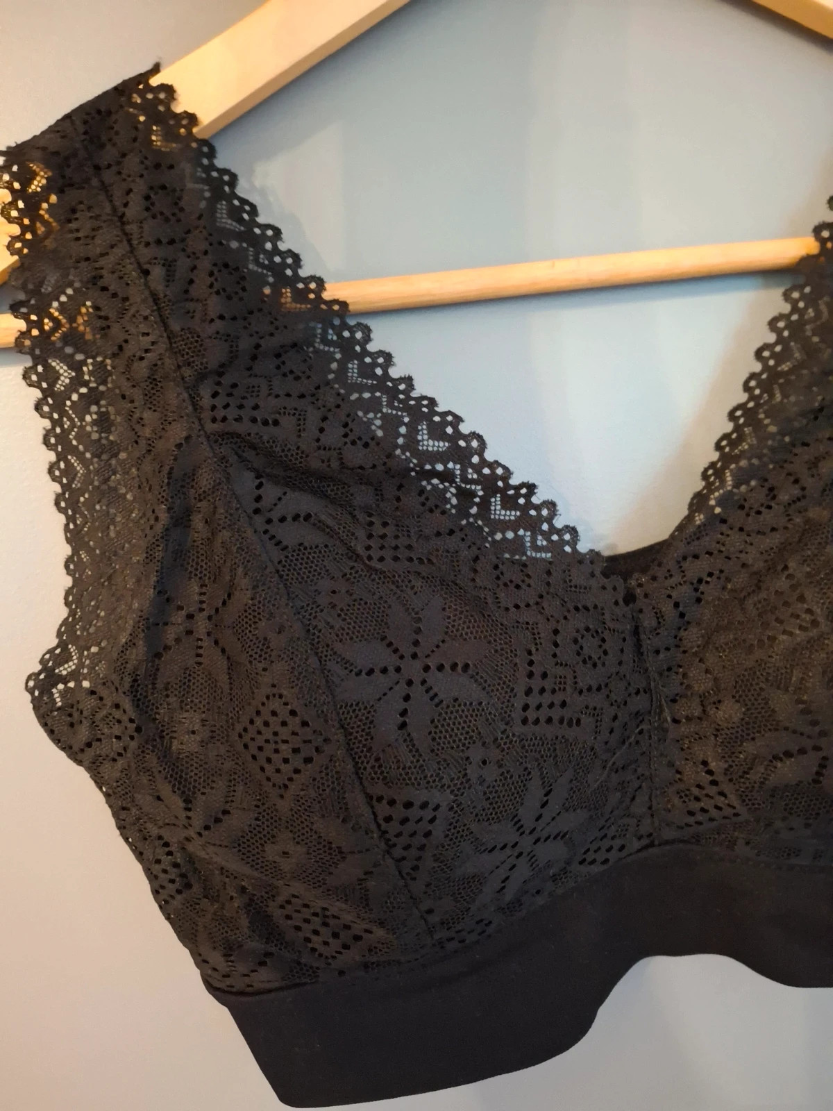 Bralette dentelle noire col V dos stretch – Ancona – taille 90C 2