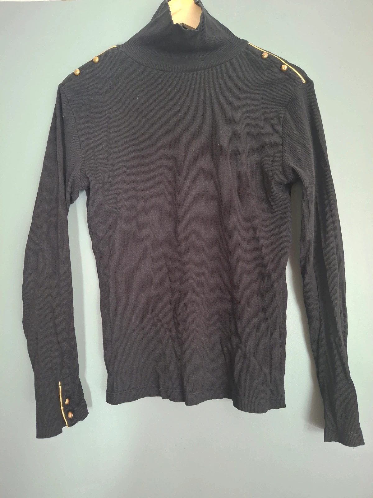 Pull col montant Noir effet côtelé CL Essential