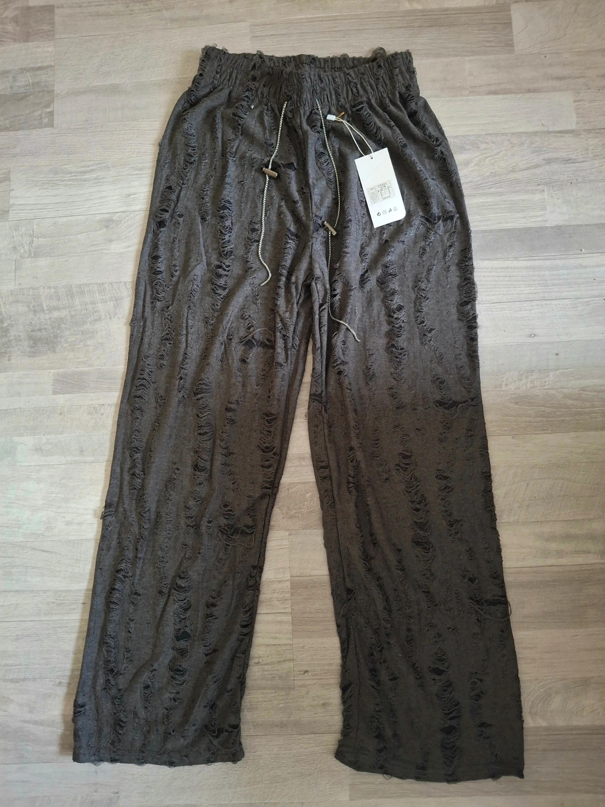 Pantalon style palazzo dentelle doublé élastique a la taille