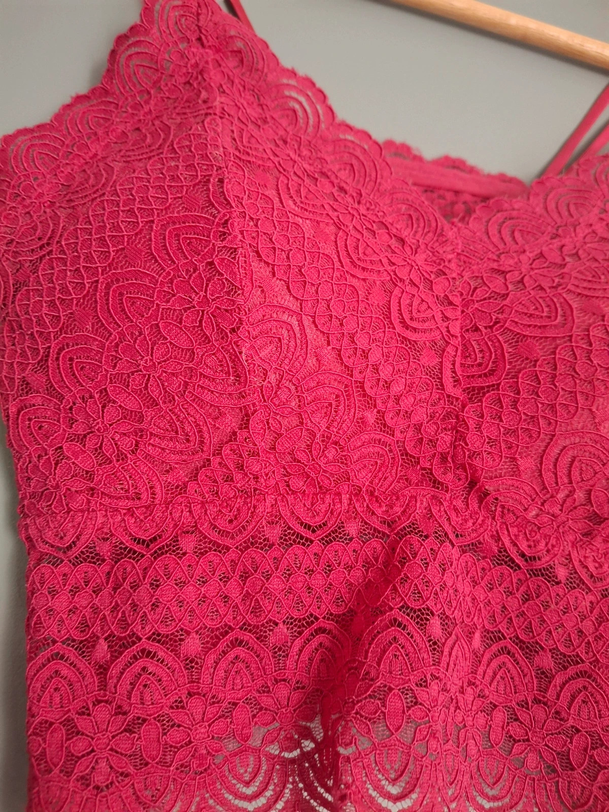 Bralette bustier dentelle ajouré rose Fuchsia – Hana – taille M / 38 / 10 3
