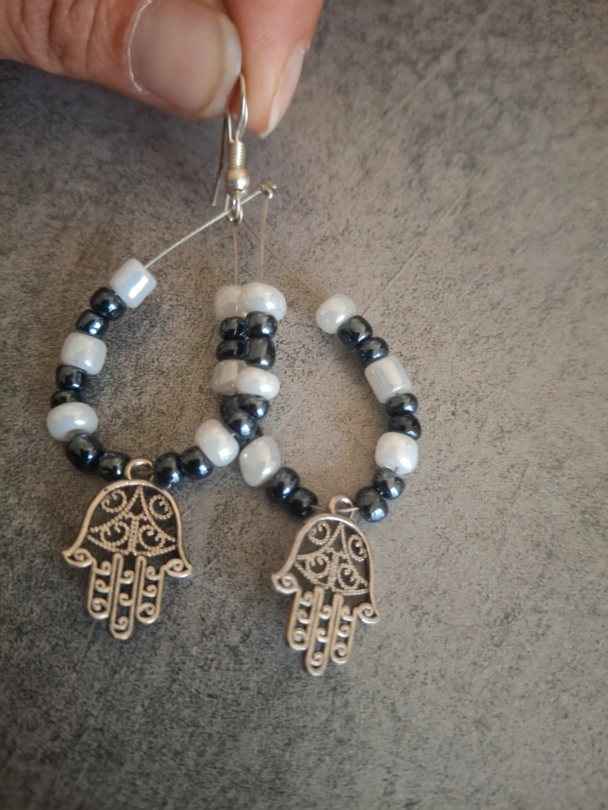 Boucles d’oreilles 2 paires fantaisie perles et charms – Fait Main 5