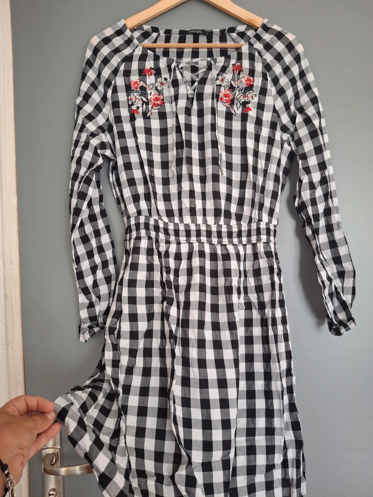 Robe manches longues style Vichy