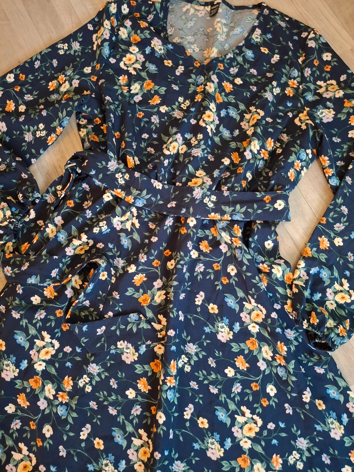 Robe manches longues impression Liberty bleu Marine – Shein – taille L / 40 / 12 2