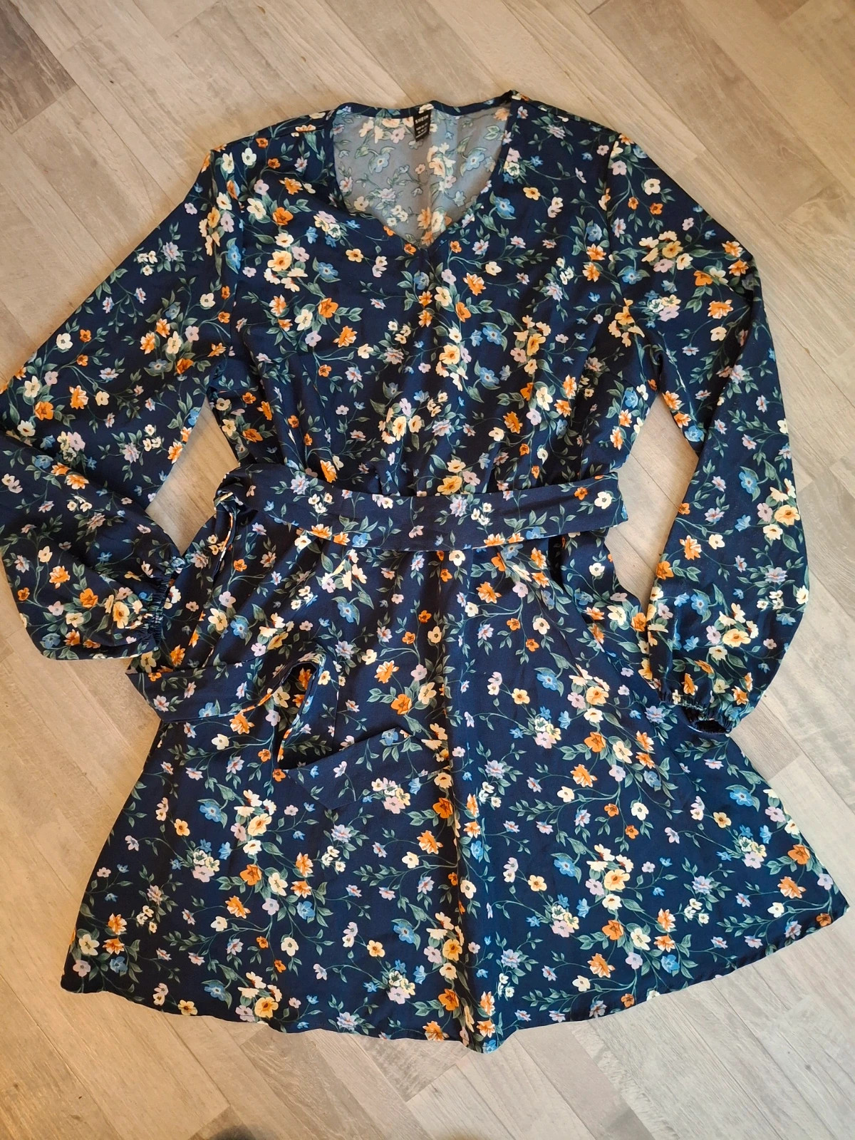 Robe manches longues impression Liberty bleu Marine