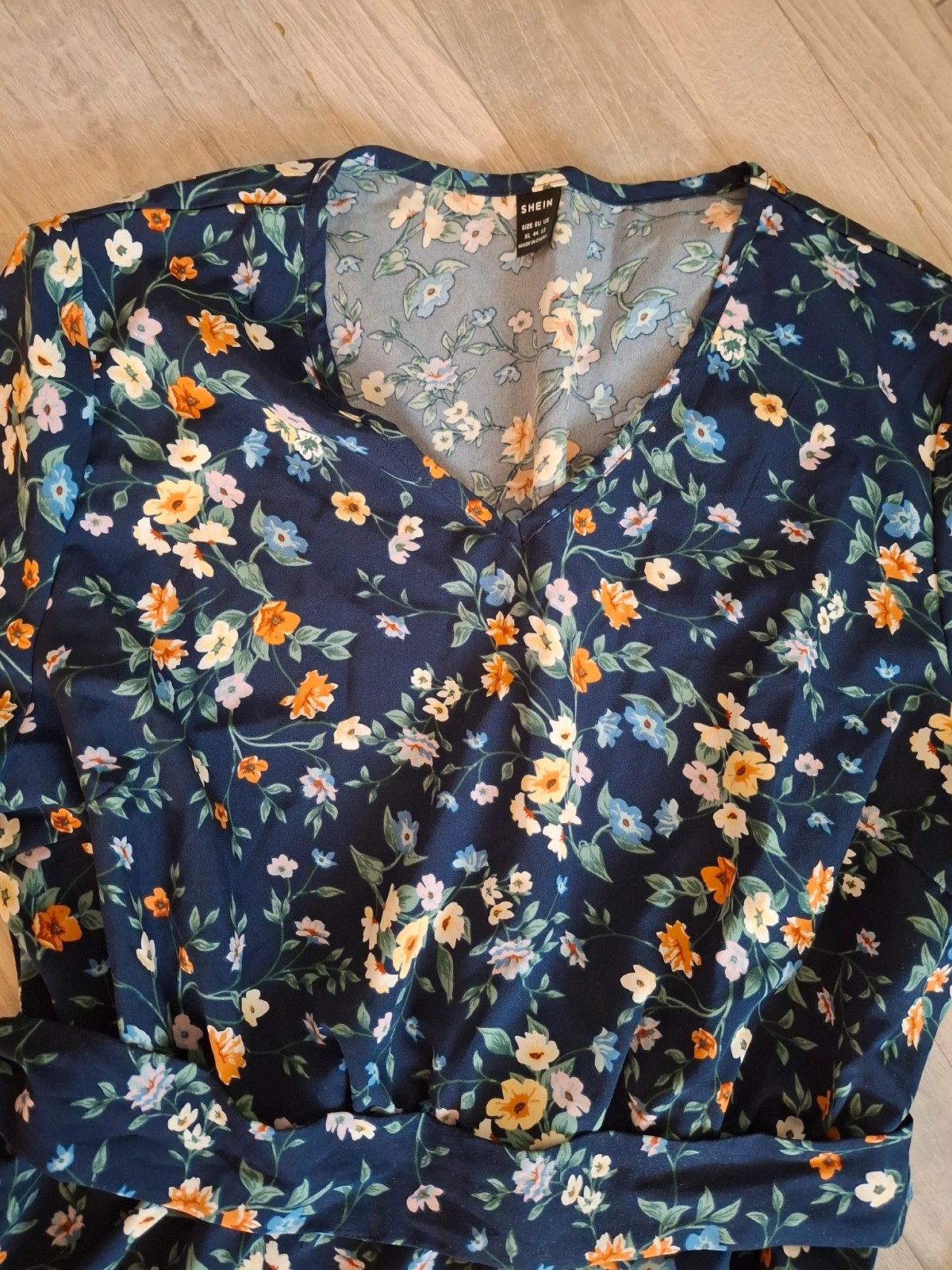 Robe manches longues impression Liberty bleu Marine – Shein – taille L / 40 / 12 3