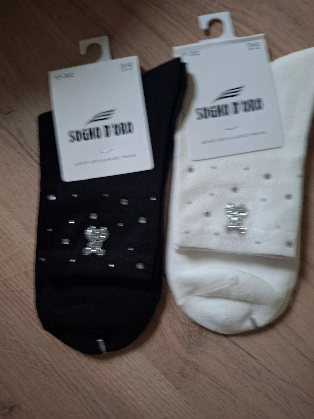 Lot chaussettes fantaisie coton et strass