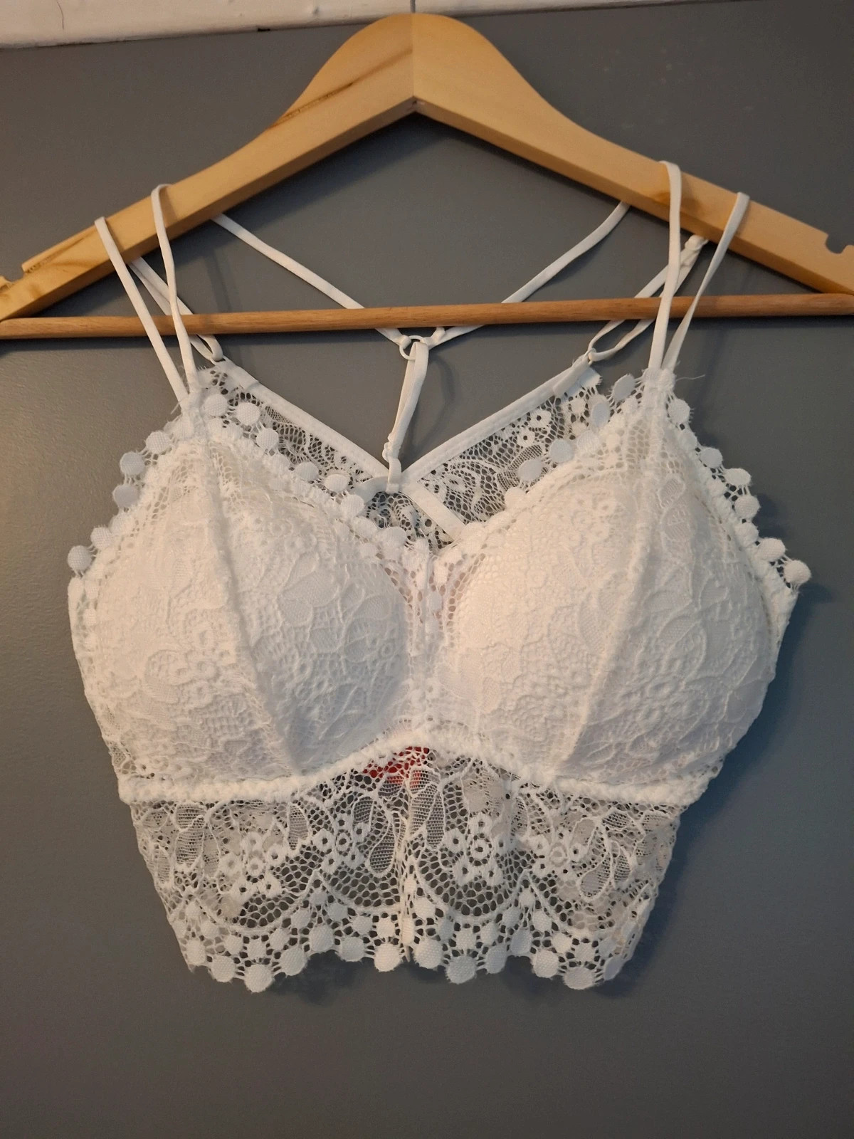 Bralette bustier blenc ecru bretelles réglable croise