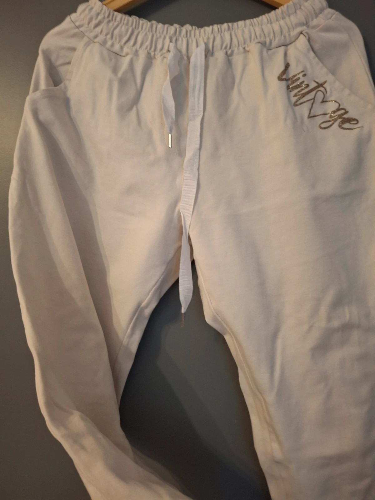 Pantalon style chino en jersey de coton Blanc – M-Made in Italy – taille Taille unique 4