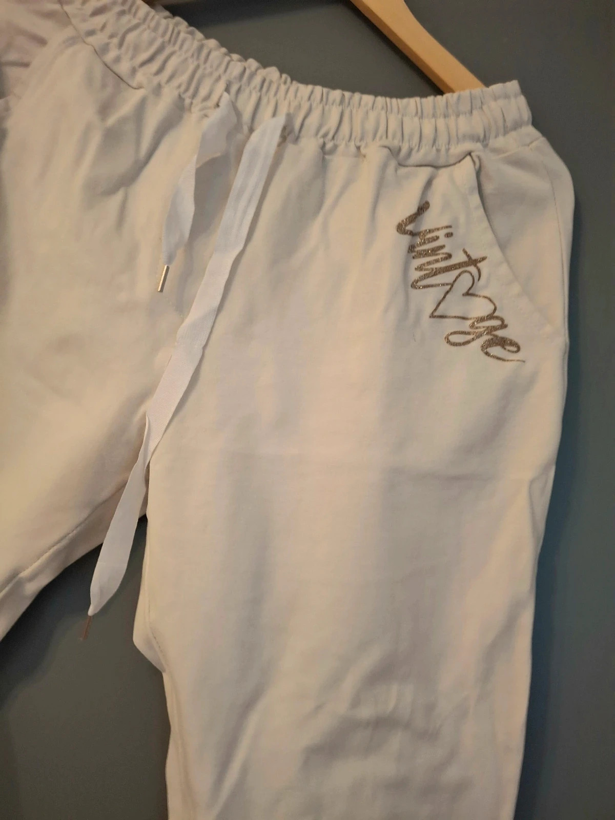 Pantalon style chino en jersey de coton Blanc – M-Made in Italy – taille Taille unique 2