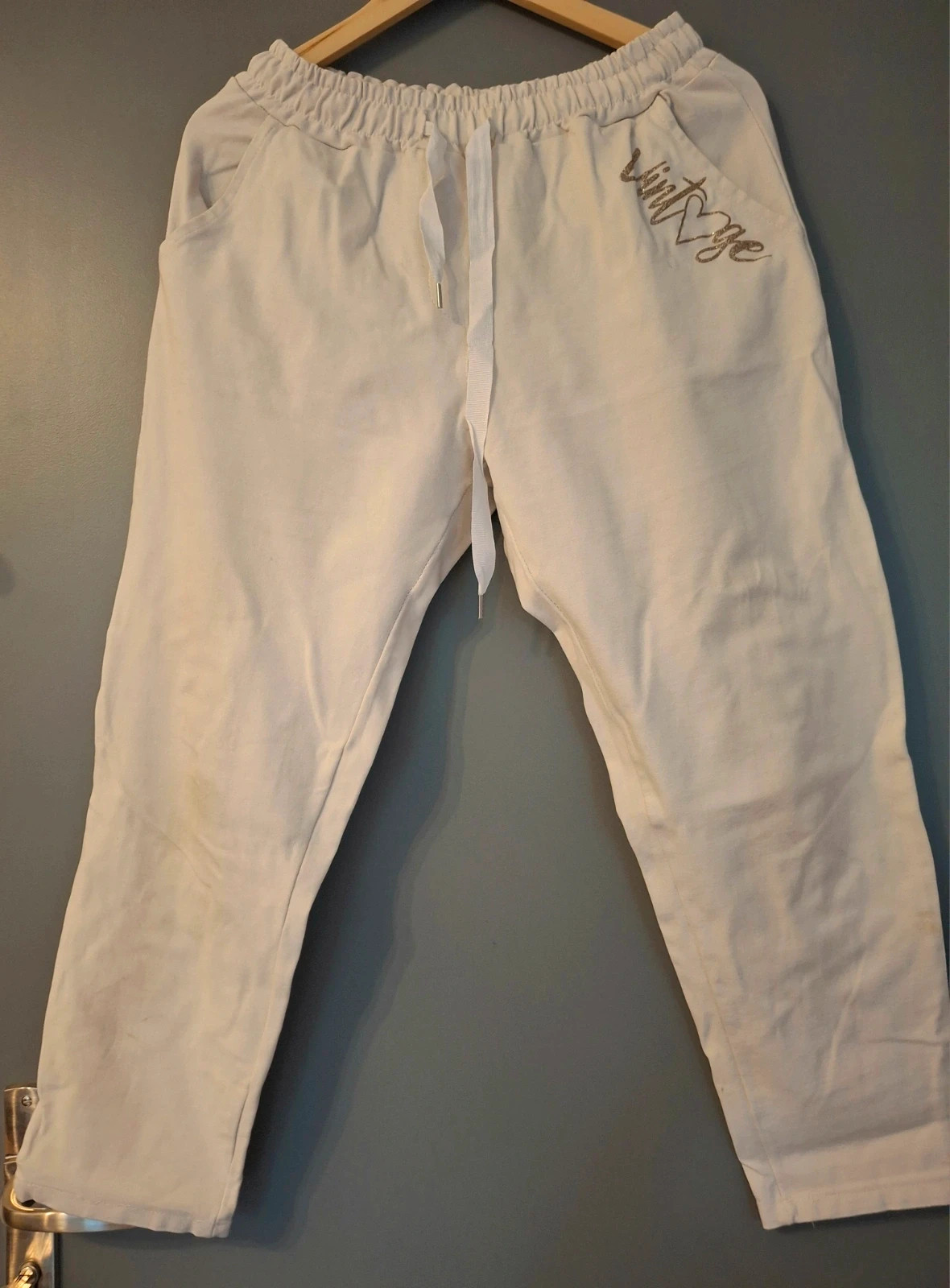Pantalon style chino en jersey de coton Blanc