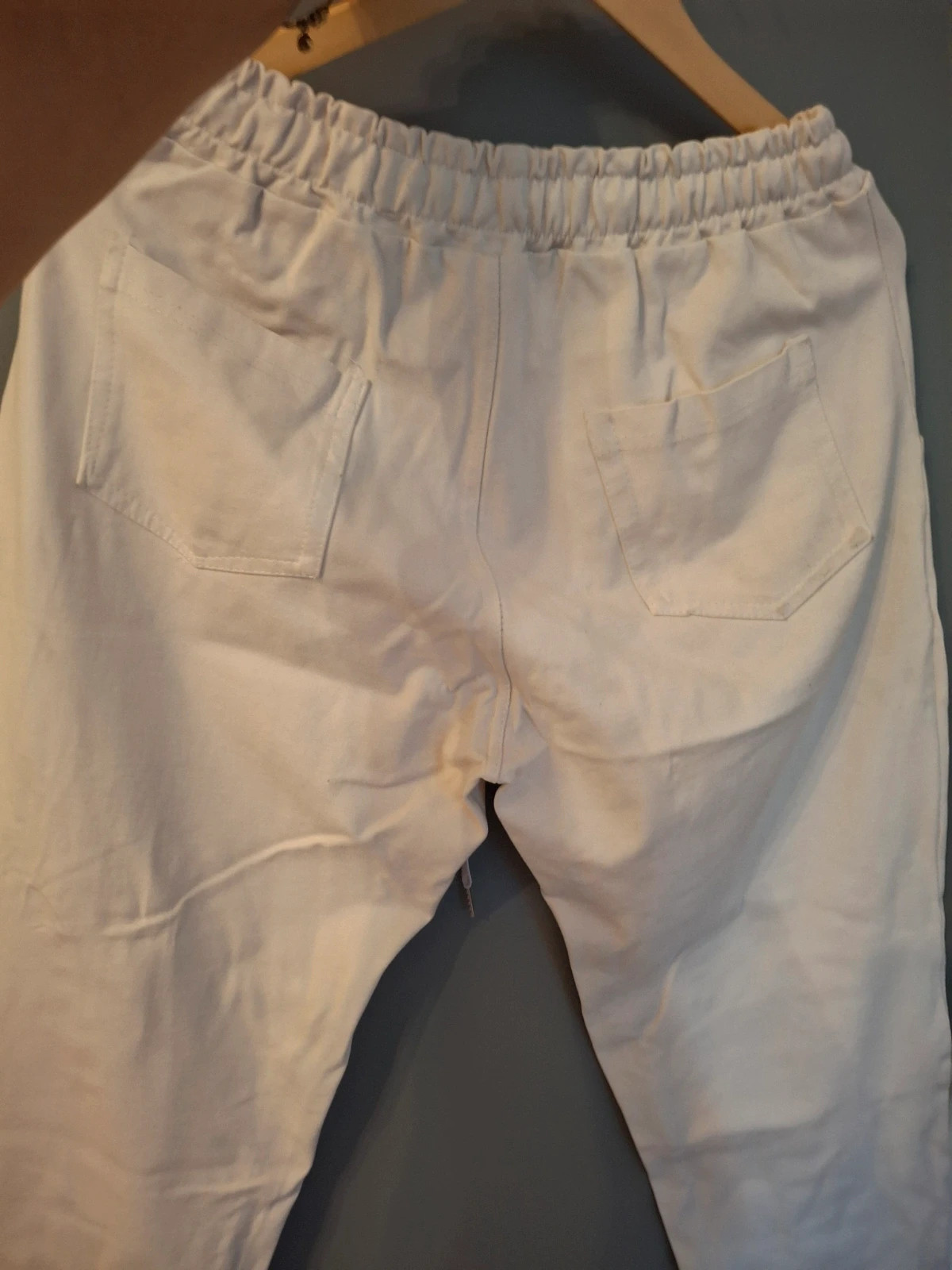 Pantalon style chino en jersey de coton Blanc – M-Made in Italy – taille Taille unique 3