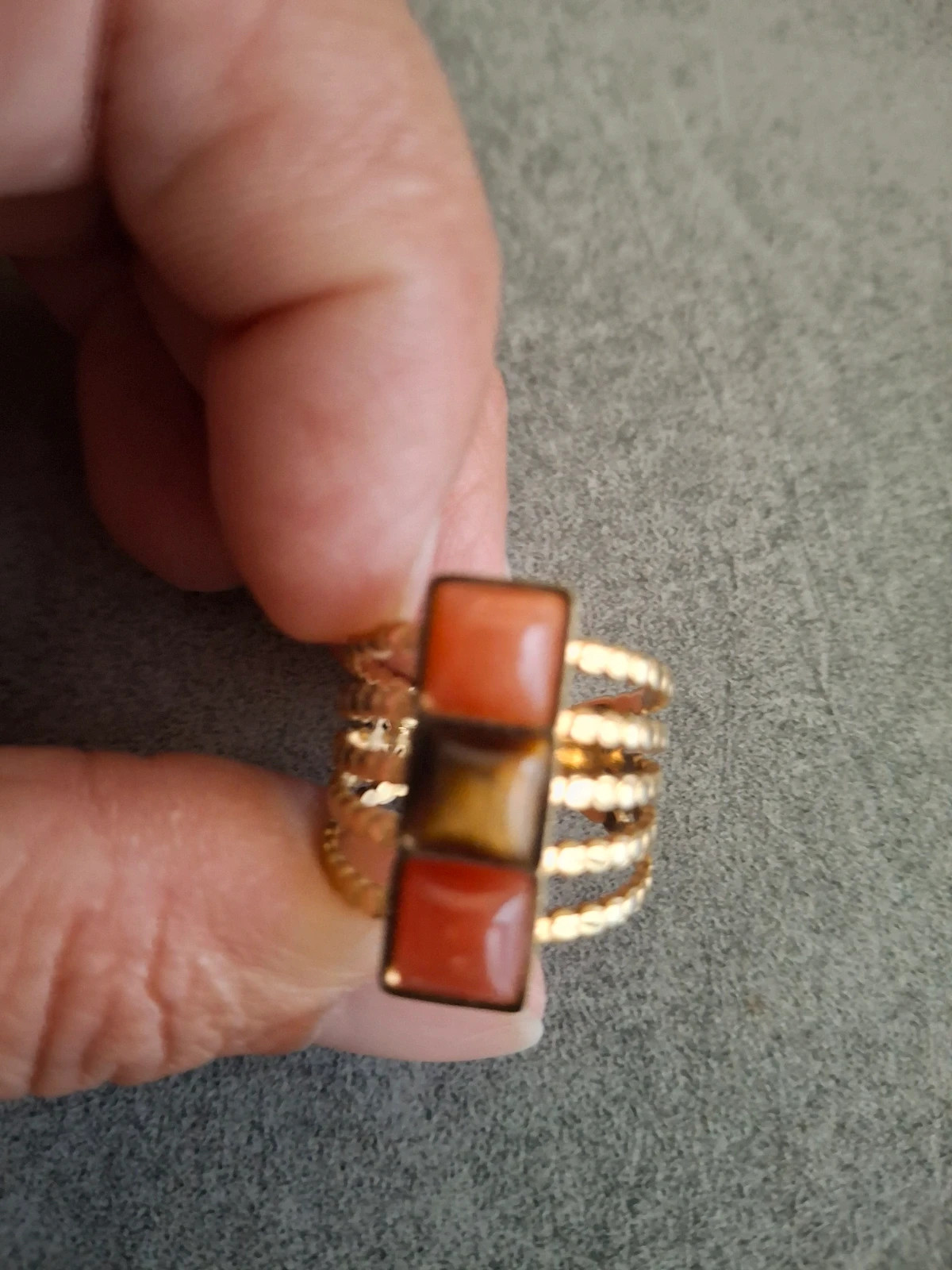 Bague fantaisie doré réglable – Local – taille Ajustable 3