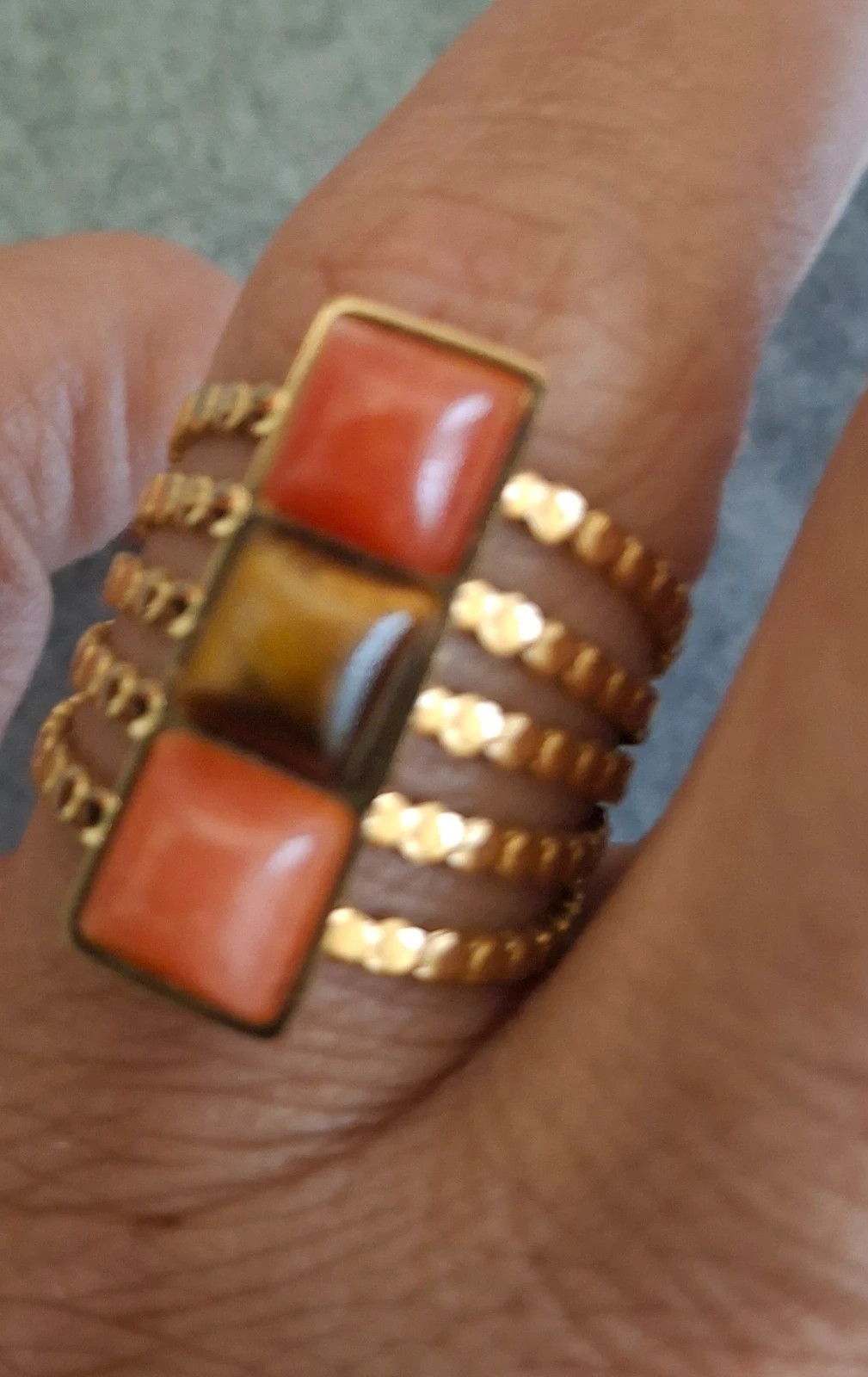 Bague fantaisie doré réglable