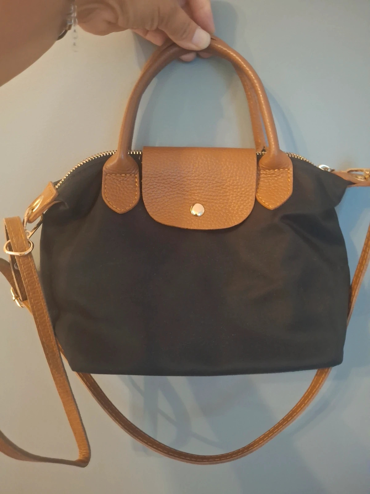 Petit sac inspi tendance toile et cuir