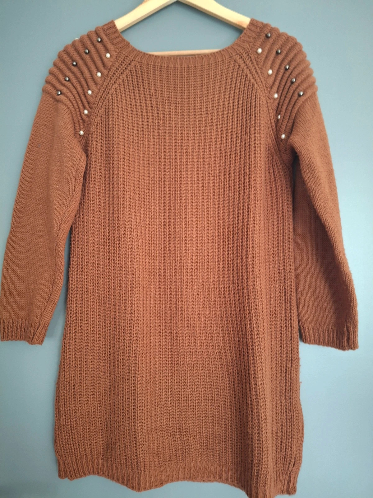 Robe pull Marron en grosse maille tendance – Locale – taille Taille unique 2