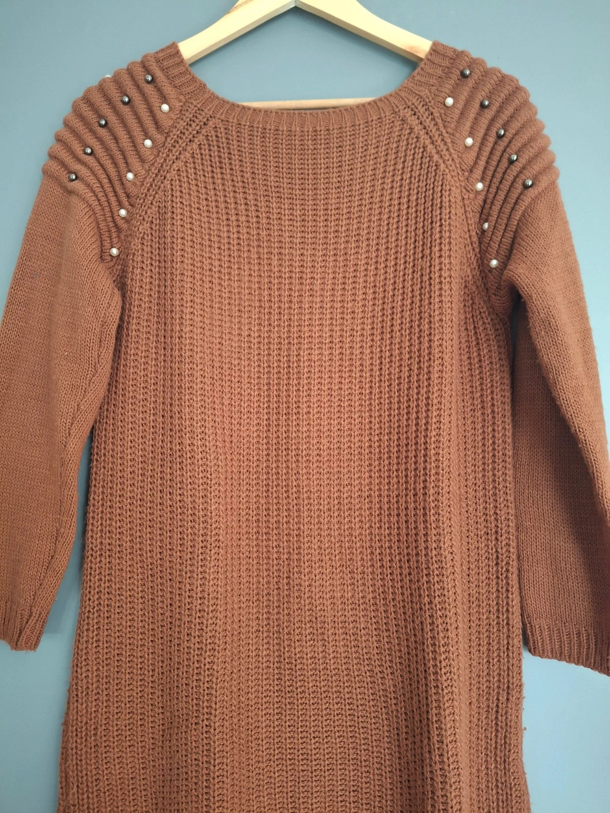 Robe pull Marron en grosse maille tendance – Locale – taille Taille unique 3
