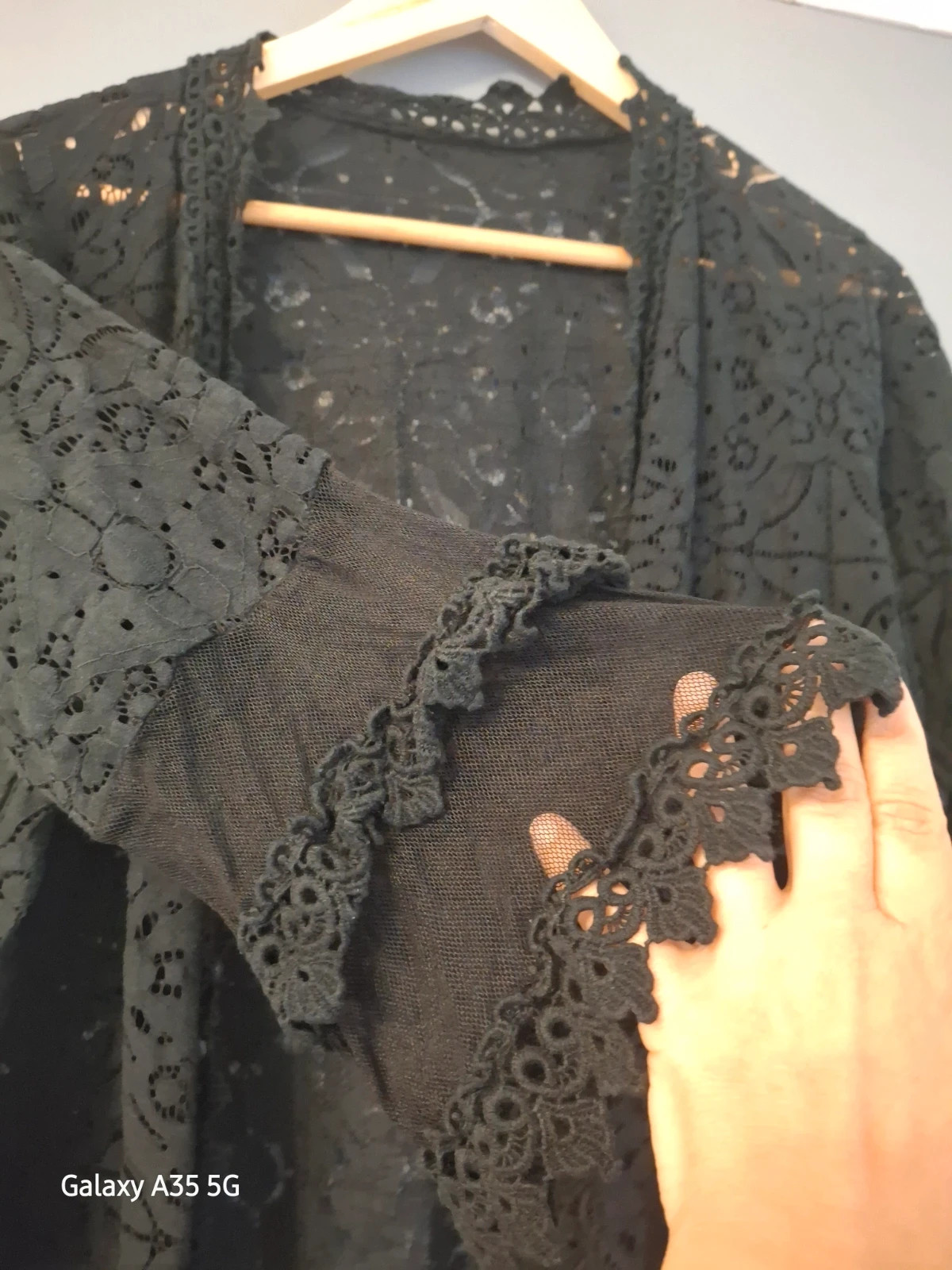 Cardigan manches 3/4 en dentelle noire Tendance intemporel – Accessoires – taille Taille unique 3