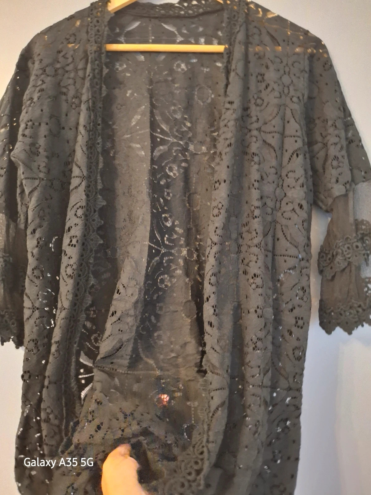 Cardigan manches 3/4 en dentelle noire Tendance intemporel – Accessoires – taille Taille unique 4
