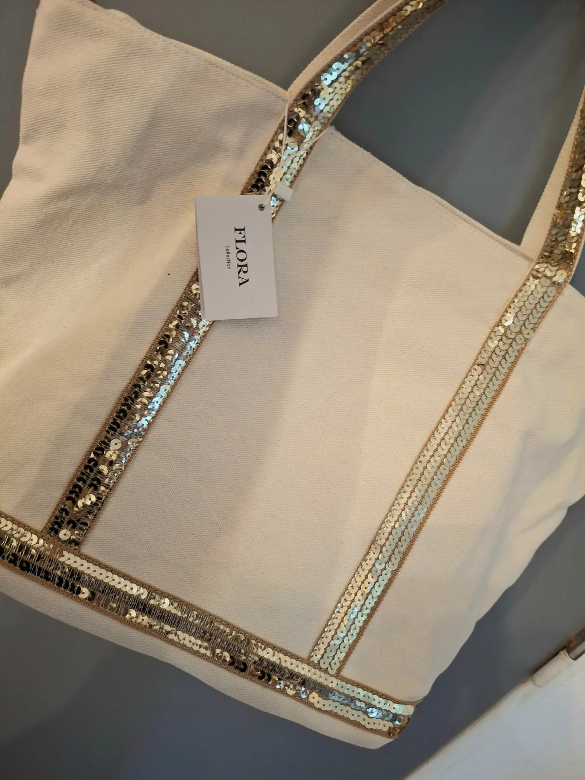 Sac cabas beige à paillettes Flora Co – Flora Co – taille Taille unique 2