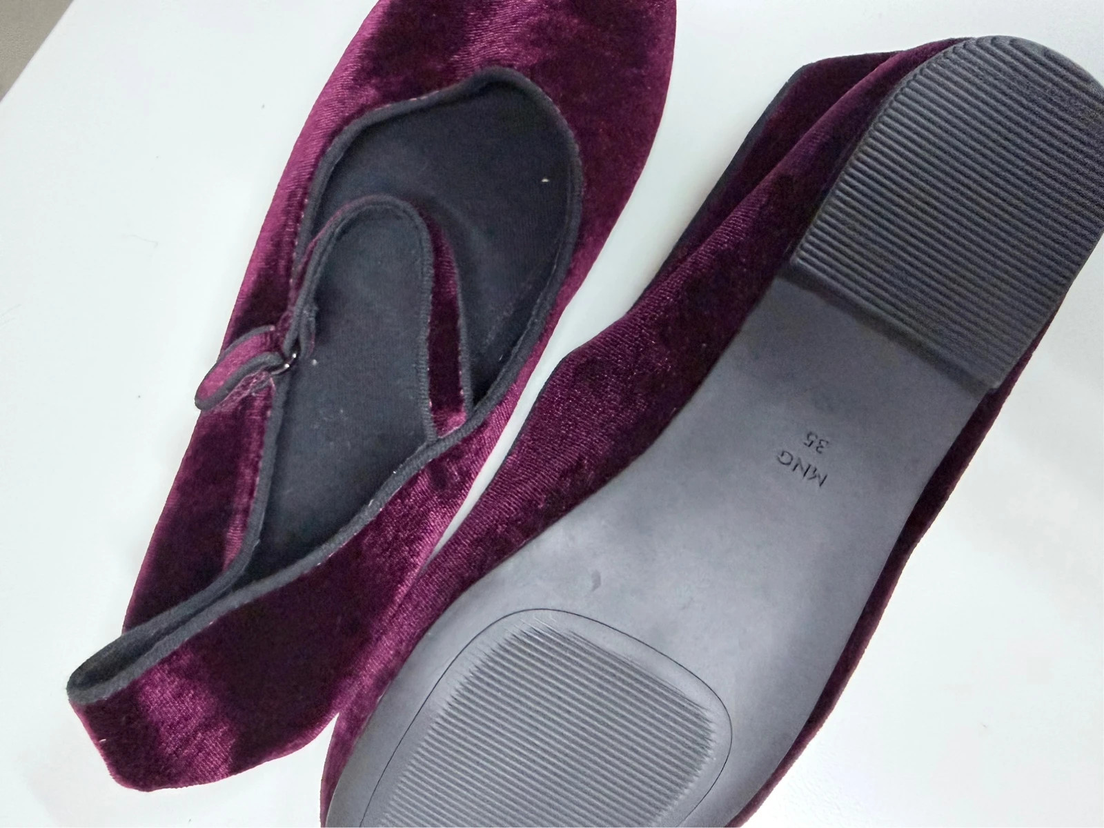 Bailarinas MANGO de terciopelo burdeos – Mango – taille 35 3