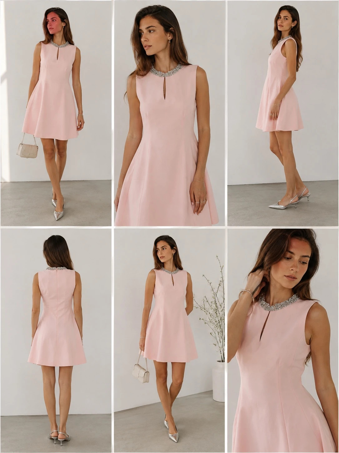 Vestido Miss Rosier rosa con cuello joya – Miss Rosier – taille Taille unique 2