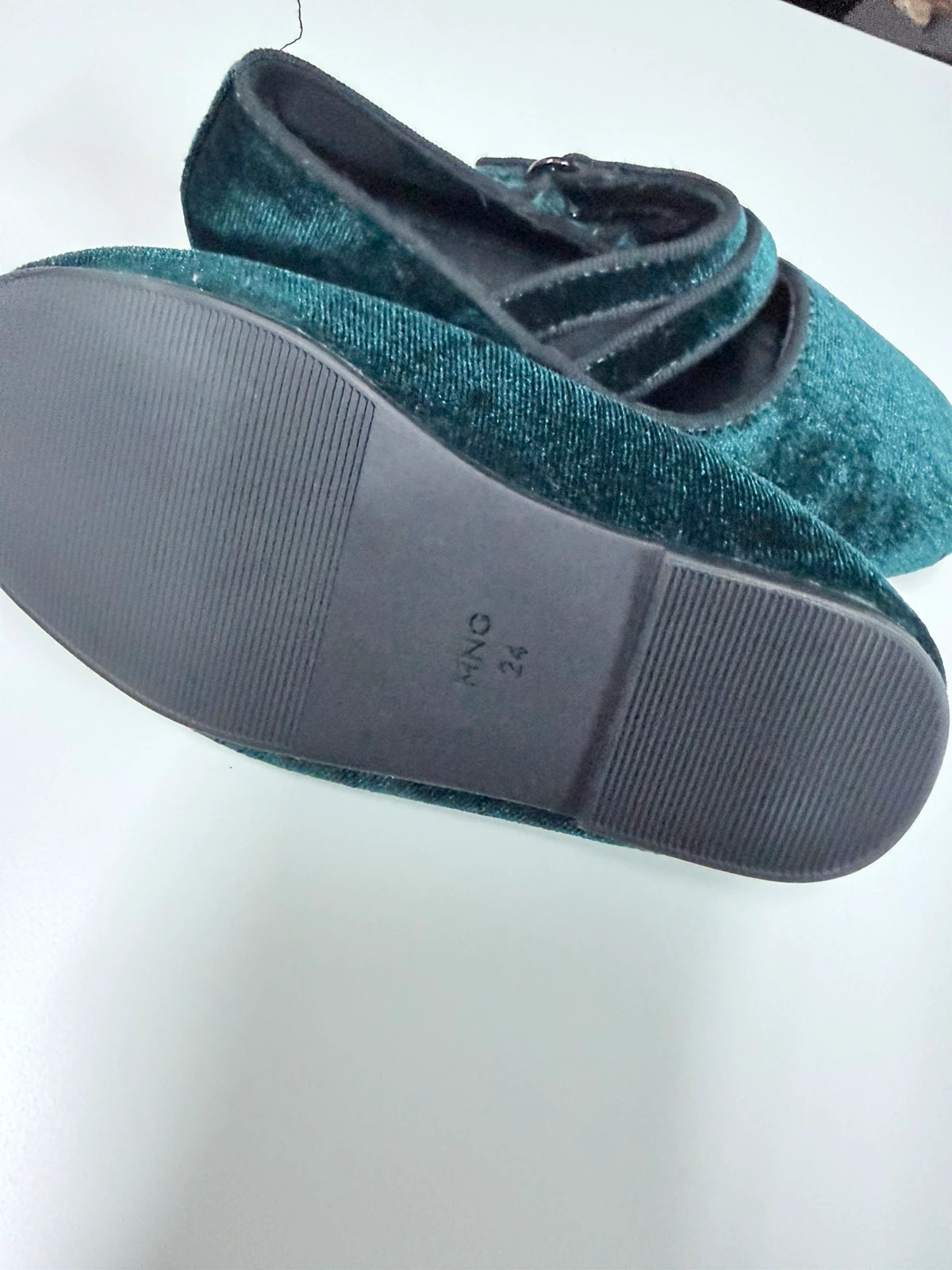 MANGO bailarinas Mary Jane terciopelo verde petróleo – Mango – taille 24 3