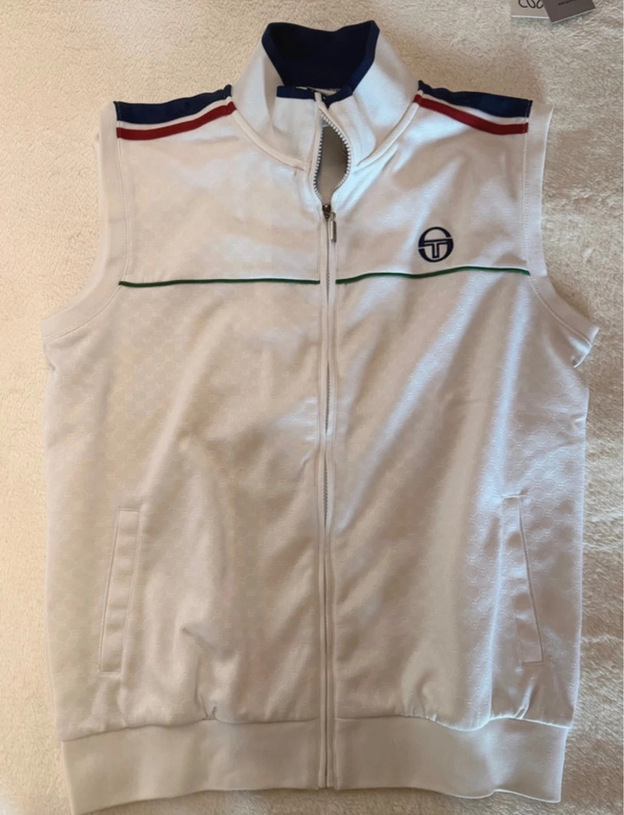 Chaleco Sergio Tacchini blanco monogram 2XL vintage – Sergio Tacchini – taille XXL 2