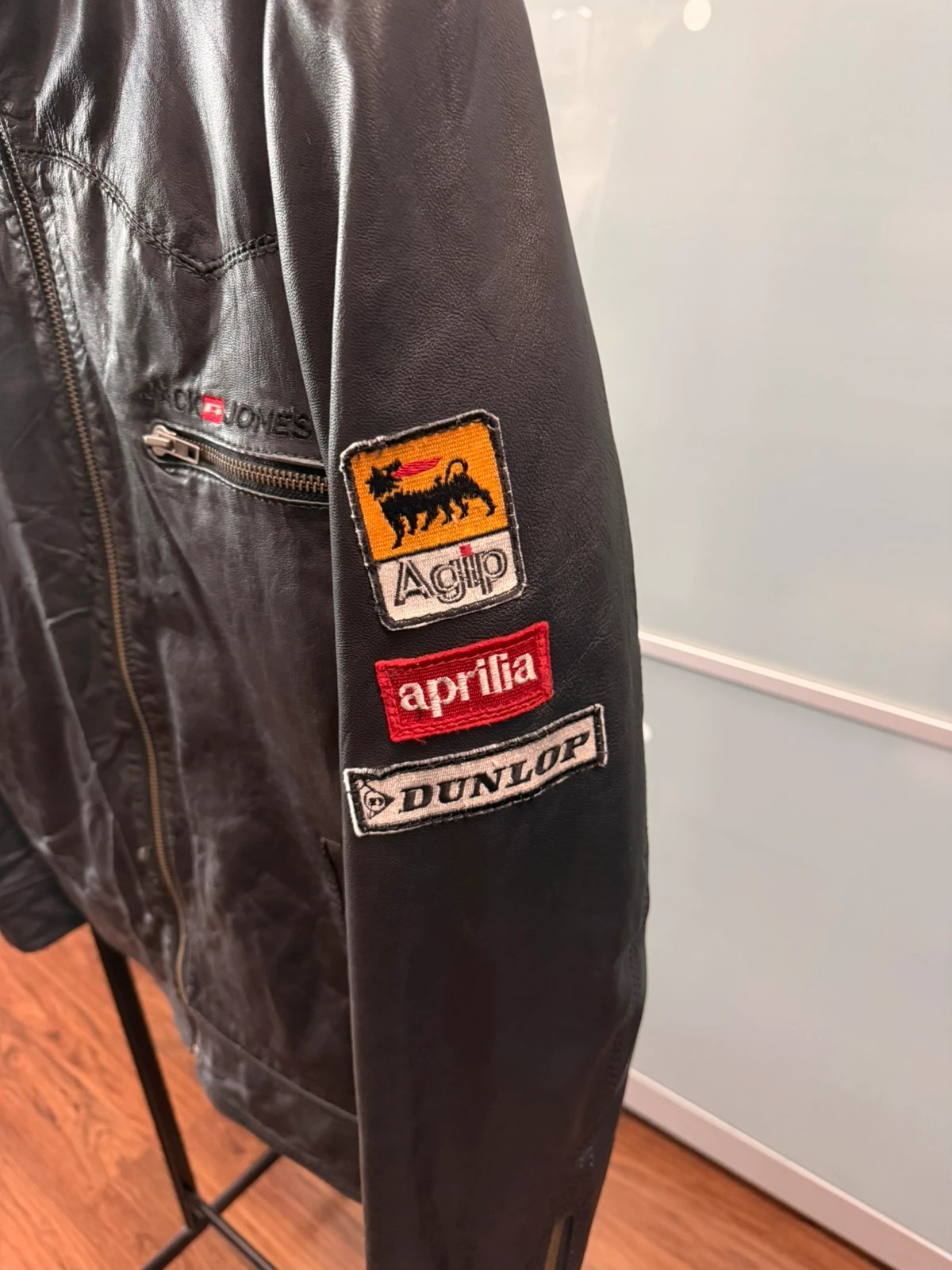 Chaqueta de piel jack & jones racing edition auténtica – Jack & Jones – taille XL 4